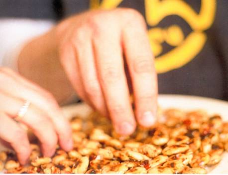 Pan toasted almonds with a touch of chilli and sea salt