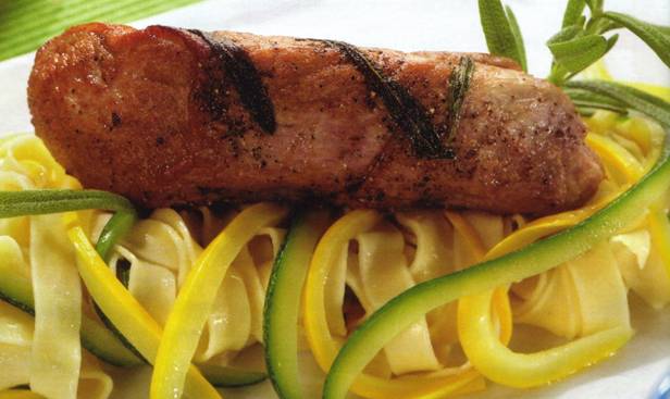 Svin indrefilet med pastabånd og squash